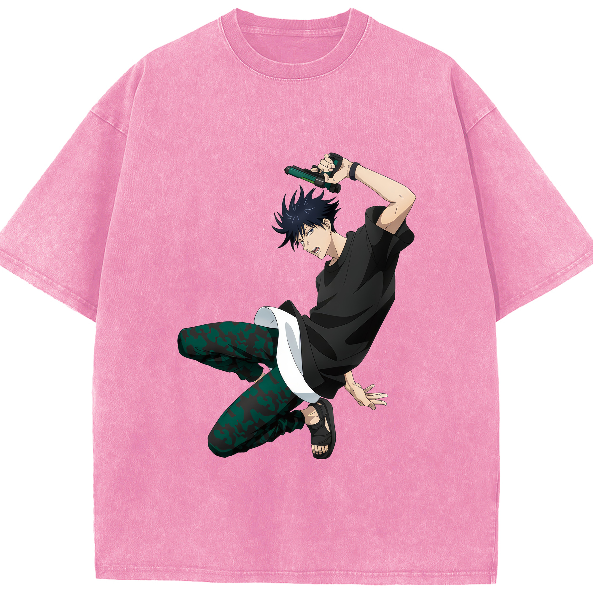 （画像用） 呪術廻戦 Jujutsu Kaisen 綿100% ヴィンテージ風 半袖Tシャツ（フロントプリント）